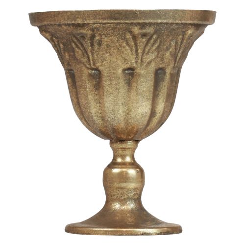 Floristik24 Pokalvase Deko Pokal Metall Kelch Gold Antik Ø13cm H15,5cm