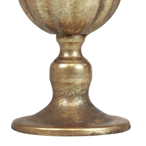 Floristik24 Pokalvase Deko Pokal Metall Kelch Gold Antik Ø13cm H15,5cm