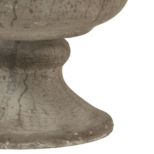 Floristik24 Pokalvase Metall Deko Schale Grau Antik Ø13,5cm H15cm