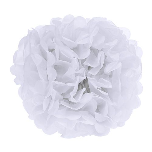 Floristik24 Pompom Papier Ø30cm Weiß 5St