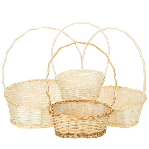 Präsentkorb aus Weide mit Henkel oval naturfarben 40x20x40cm bestellen | Floristik24.at