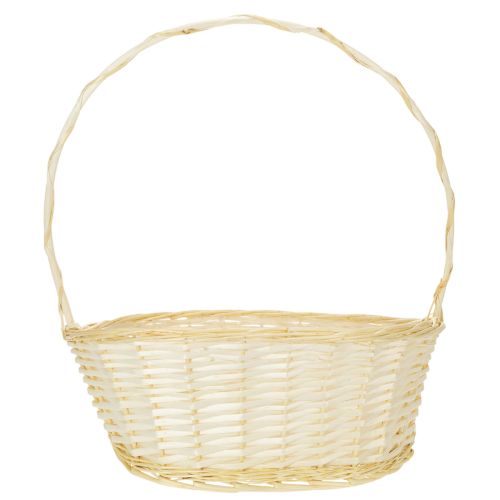 Weidenkorb mit Henkel 44cm x 36cm Natur mit Folie | Floristik24.at