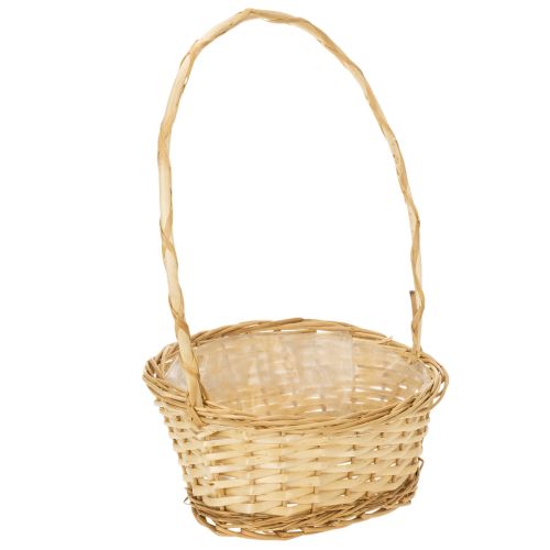 Präsentkorb aus heller Weide mit Kunststofffolie ca. 30cm x 23cm bestellen | Floristik24.at