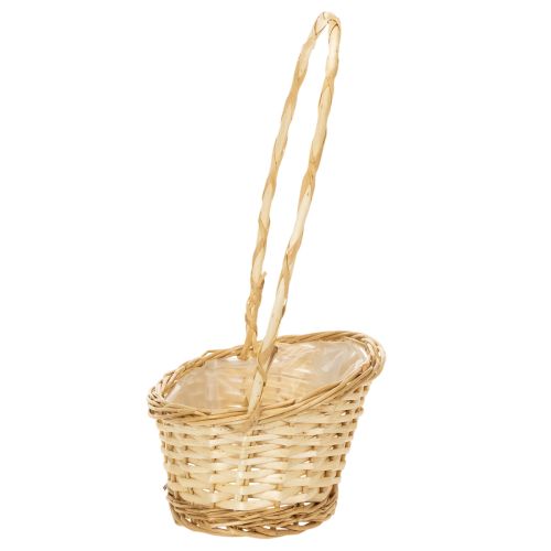 Präsentkorb aus heller Weide mit Kunststofffolie ca. 30cm x 23cm | Floristik24.at