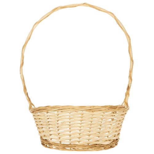 Präsentkorb aus heller Weide mit Kunststofffolie ca. 30cm x 23cm | Floristik24.at