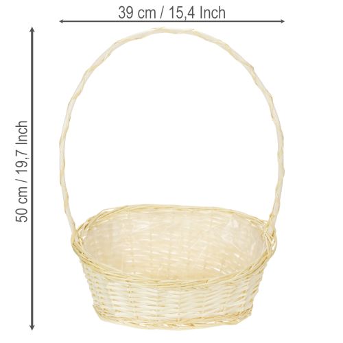 Geschenkkorb aus Holz mit Henkel ca. 38x27cm hell | Floristik24.at