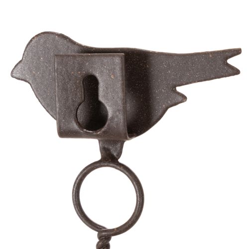 Metall Bandhalter Vogel im Rost-Look mit Jutekordel, 19 cm | Floristik24.at