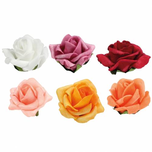 Foam-Rose Ø4,5cm verschiedene Farben 36 St