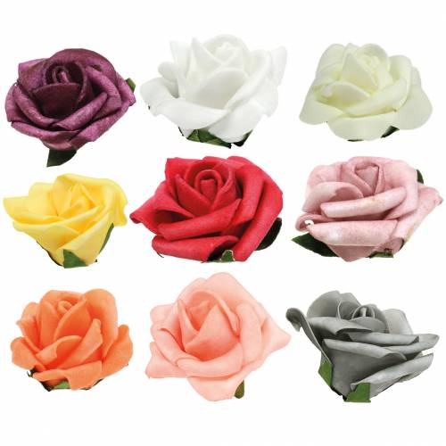 Artikel Foam-Rose Ø6cm verschiedene Farben 27St