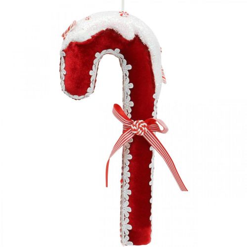 Floristik24 Zuckerstange Deko Groß Weihnachten Rot Weiß mit Spitze H36cm