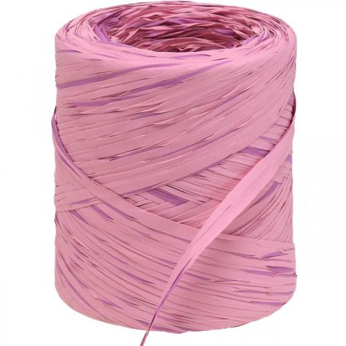 Floristik24 Raffia-Multicolor Geschenkband Rosa-Pink, Floristenbedarf, Zierband L200m