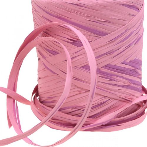 Artikel Raffia-Multicolor Geschenkband Rosa-Pink, Floristenbedarf, Zierband L200m