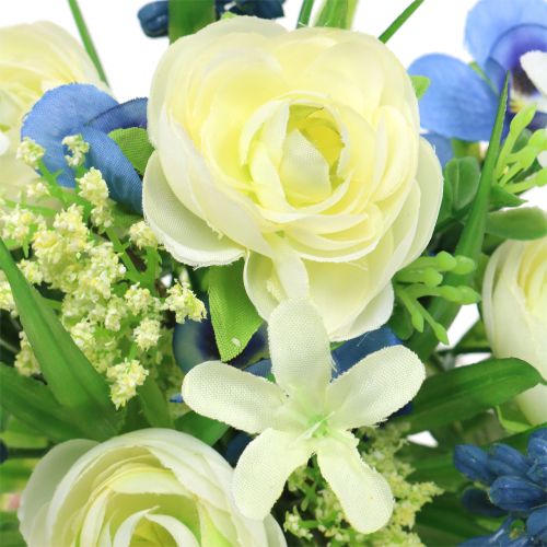 Floristik24 Ranunkelstrauß mit Traubenhyazinthen Weiß 25cm