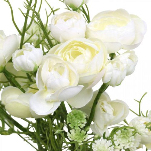Ranunkel-Strauß, Kunstblumen, Seidenblumen Weiß L37cm