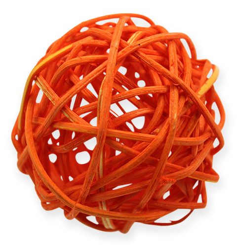 Floristik24 Rattanbälle 4,5cm Orange Apricot 30 St