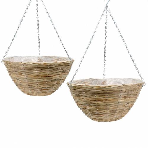 Floristik24 Blumenampel Rattan Ø35/Ø40cm 2er-Set