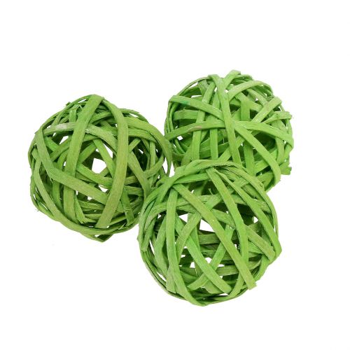 Floristik24 Rattanball Frühlingsgrün Ø4cm 12St