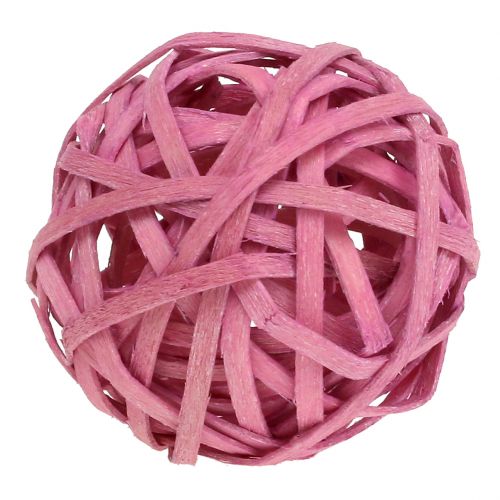 Floristik24 Rattanball Rosa Ø4cm 12St