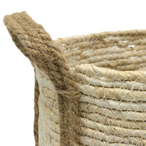 Floristik24 Rattankorb Natur/Braun Ø40/32/26cm 3St