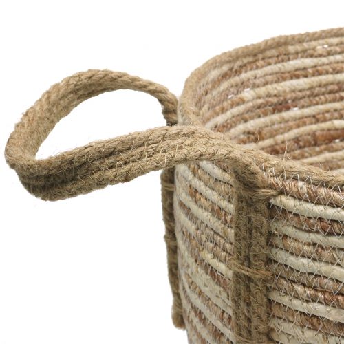 Floristik24 Rattankorb Natur/Braun Ø40/32/26cm 3St