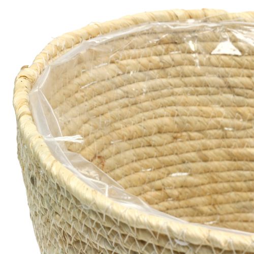 Floristik24 Pflanzkorb Rattan Natur Ø26/22/16cm 3St