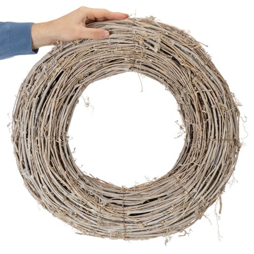 Dekokranz Rattan weiß gewaschen 50 cm für Innenbereich | Floristik24.at