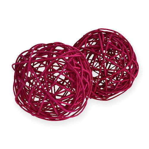 Rattankugel Ø10cm Fuchsia 10St