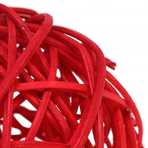 Floristik24 Rattankugel Rot Ø7,5cm 15St