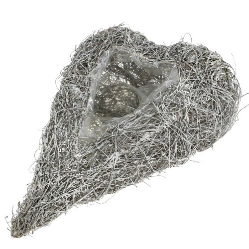 Rebenherz zum Bepflanzen weißgewaschen 35cm x 23cm 1St | Floristik24.at