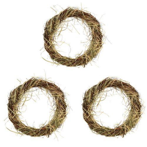 Artikel Rebenkranz Naturkranz mit Heu Braun Grün Ø25cm 3 St