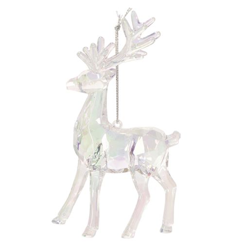 Rentier Anhänger aus Acryl 14 cm irisierend 4er Set | Floristik24.at