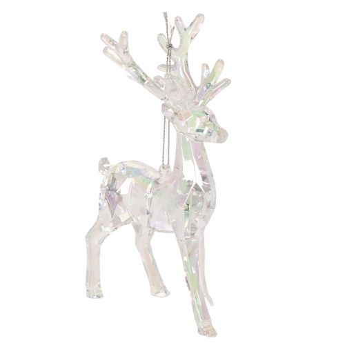 Rentier Anhänger aus Acryl 14 cm irisierend 4er Set | Floristik24.at