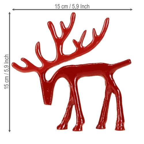 Artikel Rentier Deko Figur Metall Tischdeko Weihnachten Rot 15cm