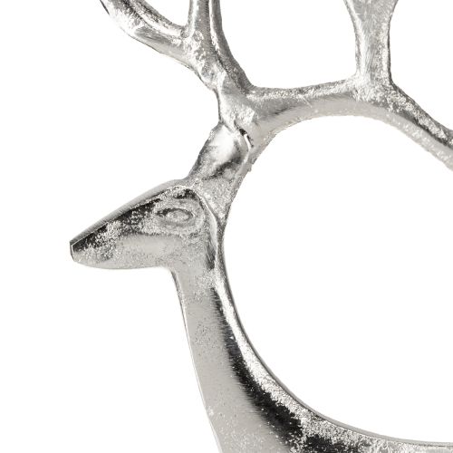 Artikel Rentier Deko Hirsch Figur Metall Silber H31cm