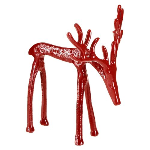Rentier Deko Metall Figur Weihnachtsdeko Rot 16×13×19cm
