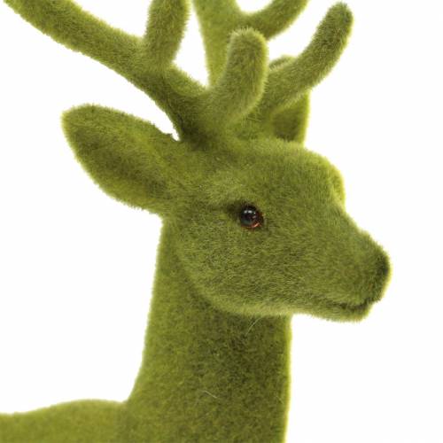 Artikel Deko-Rentier beflockt Moosgrün 20cm 2 St