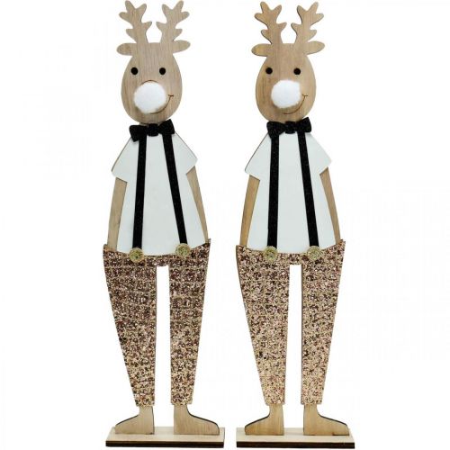Artikel Rentier Holz Dekofigur Weihnachten zum Stellen 12×6,5cm H45cm 2St