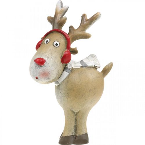 Floristik24 Deko Figur Rentier Weihnachten mit Schal 7×4,5×12cm 4St