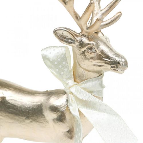 Floristik24 Deko Hirsch stehend Champagner Tischdeko Weihnachten 18,5cm 4St