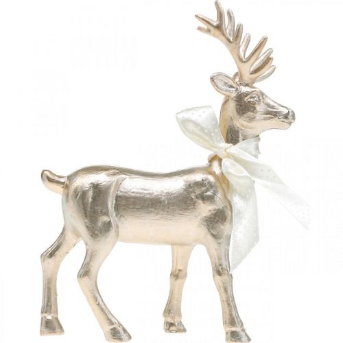Floristik24 Deko Hirsch stehend Champagner Tischdeko Weihnachten 18,5cm 4St