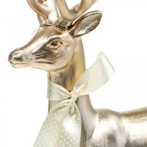 Floristik24 Deko Hirsch stehend Champagner Dekofigur Advent 36cm