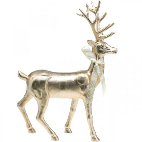 Floristik24 Dekofigur Hirsch Champagner Deko-Hirsch groß Weihnachten 47cm