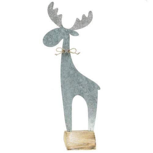 Floristik24 Rentier Silber Glitter 42cm x 16,5cm