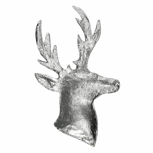 Floristik24 Deko-Rentierbüste Silber Metall 8cm × 4,8cm 8 St