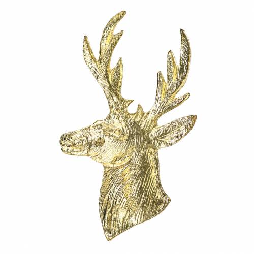 Floristik24 Deko-Rentierbüste Golden Metall 8cm × 4,8cm 8St