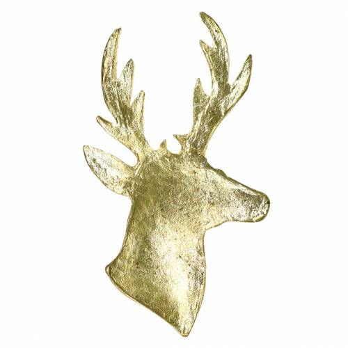 Floristik24 Deko-Rentierbüste Golden Metall 8cm × 4,8cm 8St