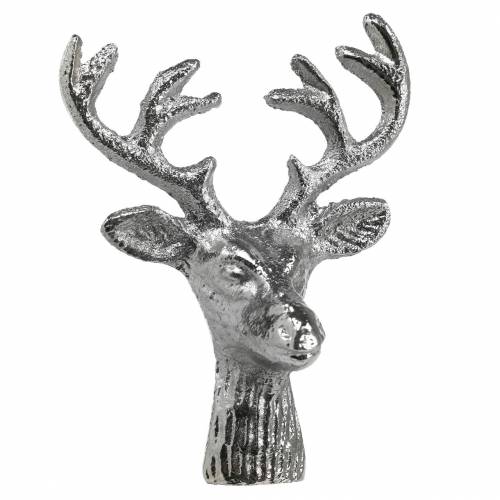 Floristik24 Hirschkopf zum Basteln Metall Silbern 6,8cm 6St Adventsdeko