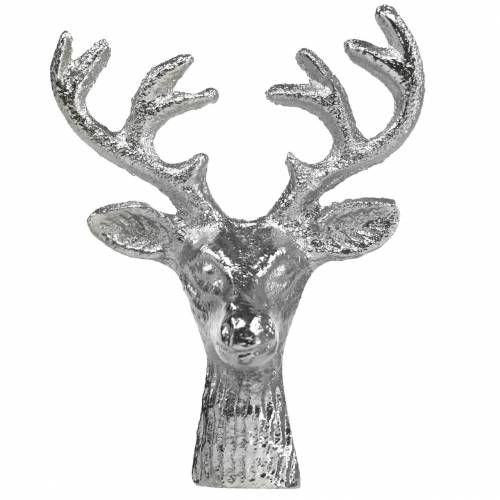 Floristik24 Hirschkopf zum Basteln Metall Silbern 6,8cm 6St Adventsdeko