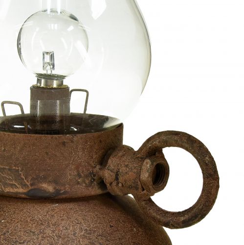 Floristik24 Retro Lampe LED Vintage Rost Tischlampe Ø10cm H18,5cm