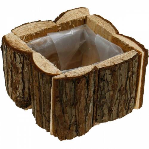 Floristik24 Pflanzkasten Rinde Blumenkasten Holz 14×14cm